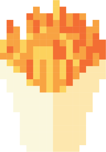 Pixelated image of french fries